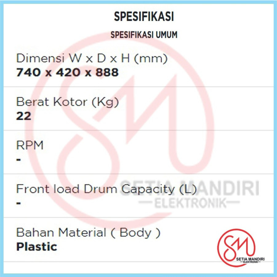 AQUA Mesin Cuci 2 Tabung 7 Kg Hijab Series - QW-781XT 780XT 750XT