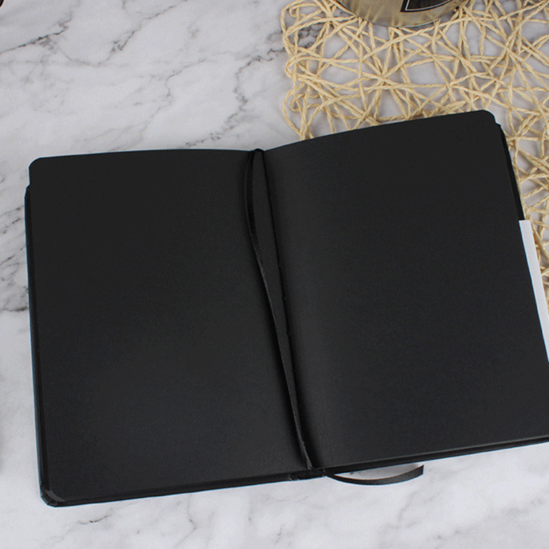 

A5 Creative Hardcover Notebook,Planetary Series Cover All Black Cardboard 96Sheets/Book,Writing