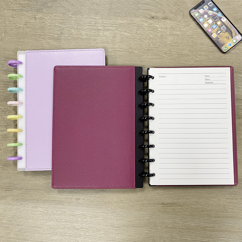 

2Pcs A5 Leather Cover For Disc Ring Binding Notebooks Planner Mushroom Hole Planner Binder Notebook