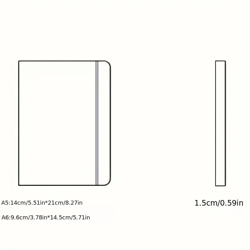 

160 Page, A5/A6 Business Strap Notebook Student Stationery Notepad Hand Account Book Sub Hand