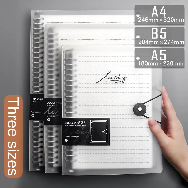 

Diary A5 B5 A4 Transparent Loose Leaf Binder Notebook Inner Core Cover Note Book Journal Planner