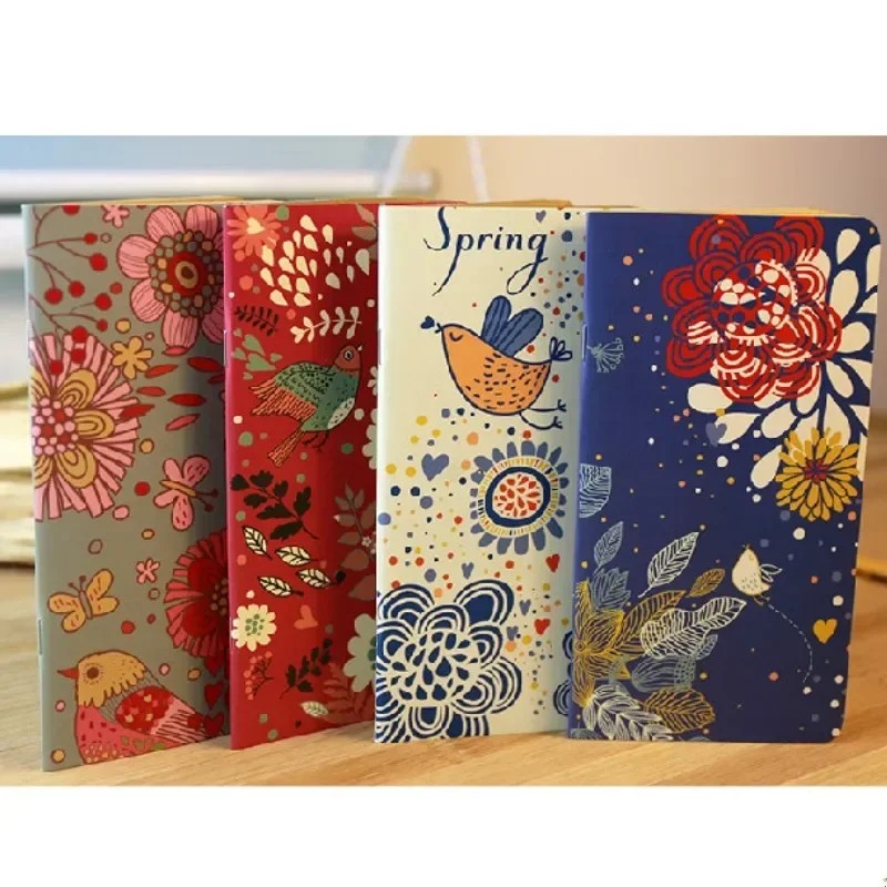 

24 Sheets Korean Stationery Flowers And Birds Notebook Writing Diary Book Student Stationery School