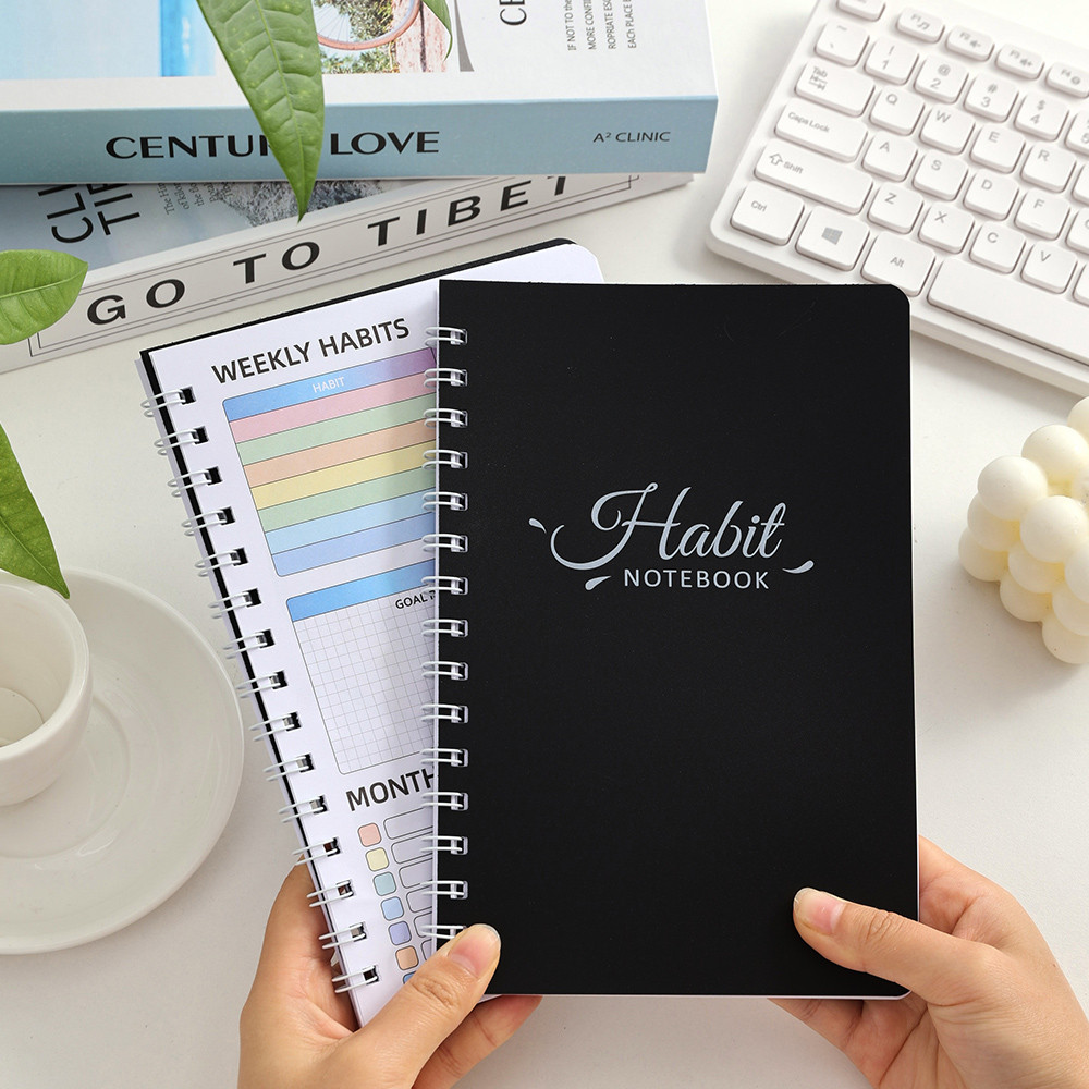 

48 Sheets Undated Pvc Cover Coil Blood Pressure Log Book Recipe Journal Travel Journal Habit