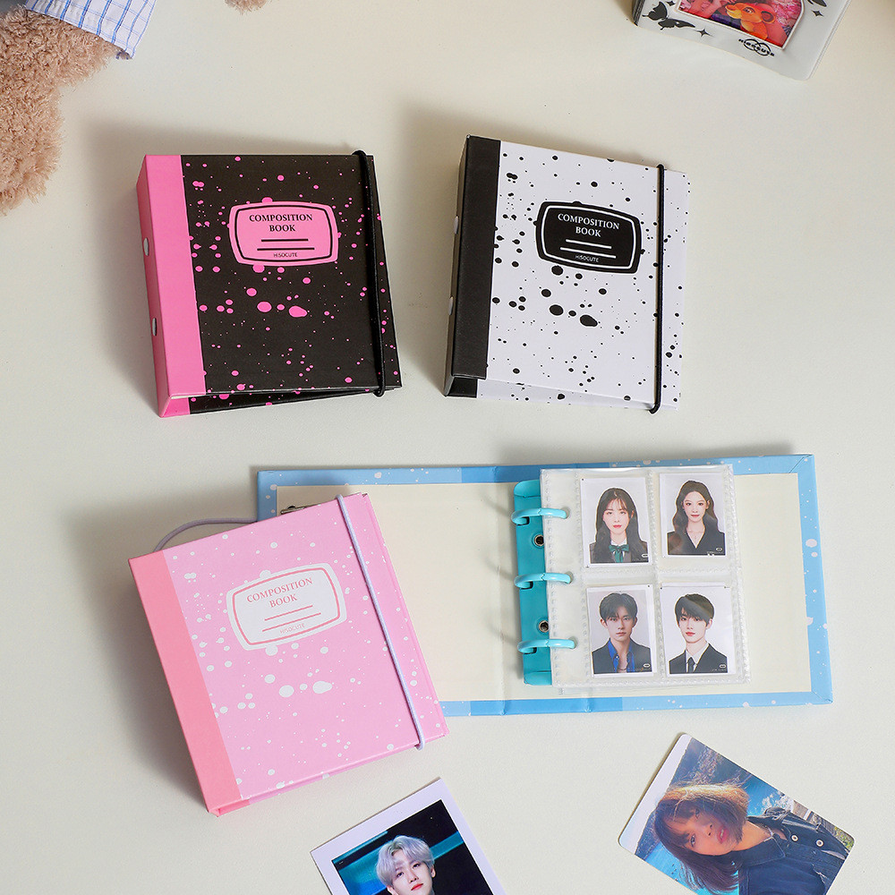 

Sharkbang New 3 Ring Collect Book Square Hard Cover 3 Inch Postcards Refills Sleeves Korean Bandage