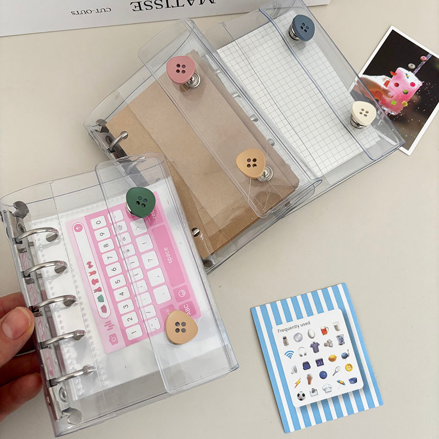 

Sharkbang Customized M5 Binder Cover With Button, Refill Bags And Papers, 5 Holes Collect Book Or