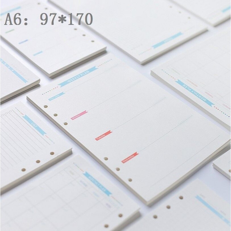 

Diary 2025 A5 A6 Refill Loose-Leaf Binder Inside Page To Do/Weekly/Monthly/Grid Agenda School