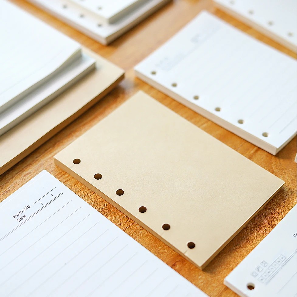 

High Quality Ring Binder Notebook A5 Personal A6 A7 Insert Refills 6 Holes Loose Leaf Spiral Diary