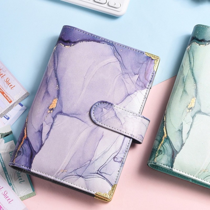

Gold-Plated Marble Pattern. Cash Budget A6 Binder, Paired With An Eight Piece Set, Planner'S Office