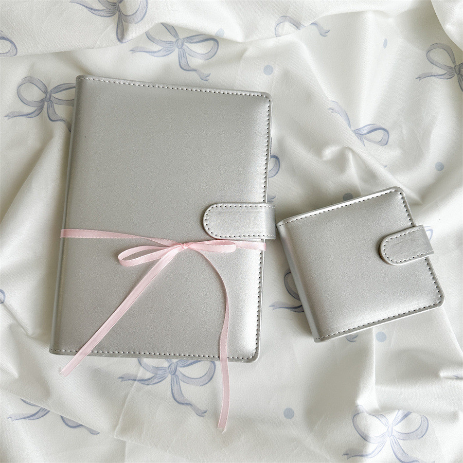 

A5 Sliver Pu Diy Binder Notebook Cover Diary Agenda Planning Paper Cover School Stationery