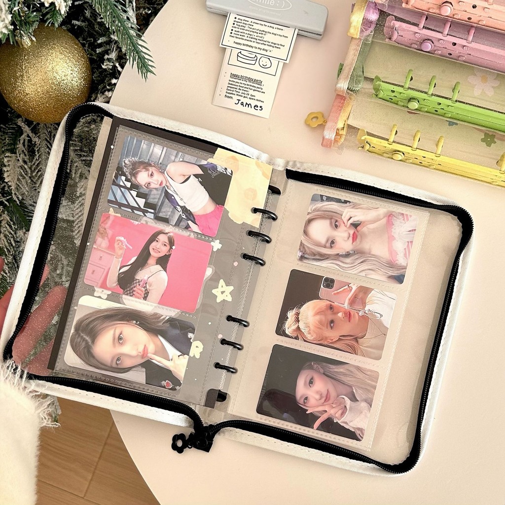 

A6 Pvc Zipper Cover Cute Kpop Idol Card Album Photo Storage Book Binder Photocards Collect Book