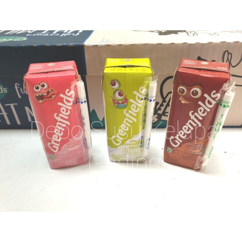 

Susu Greenfields UHT 105 ml X 40pcs All Varian Full Cream Coklat Strawberry plain 105ml Greenfield