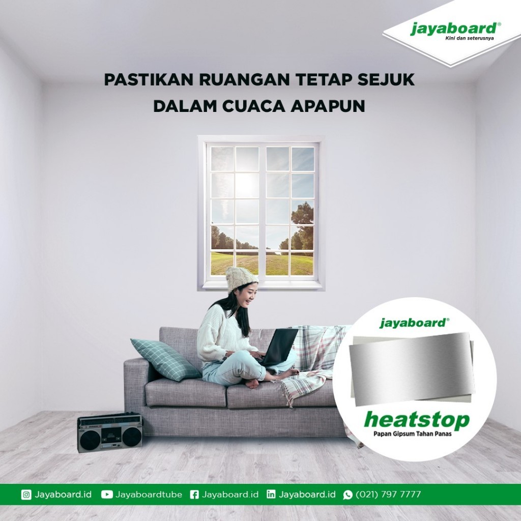 Bararoomkey_ Gipsum Heatstop 9Mm / Gypsum Heatstop / Gipsum Anti Panas / Jaya Board