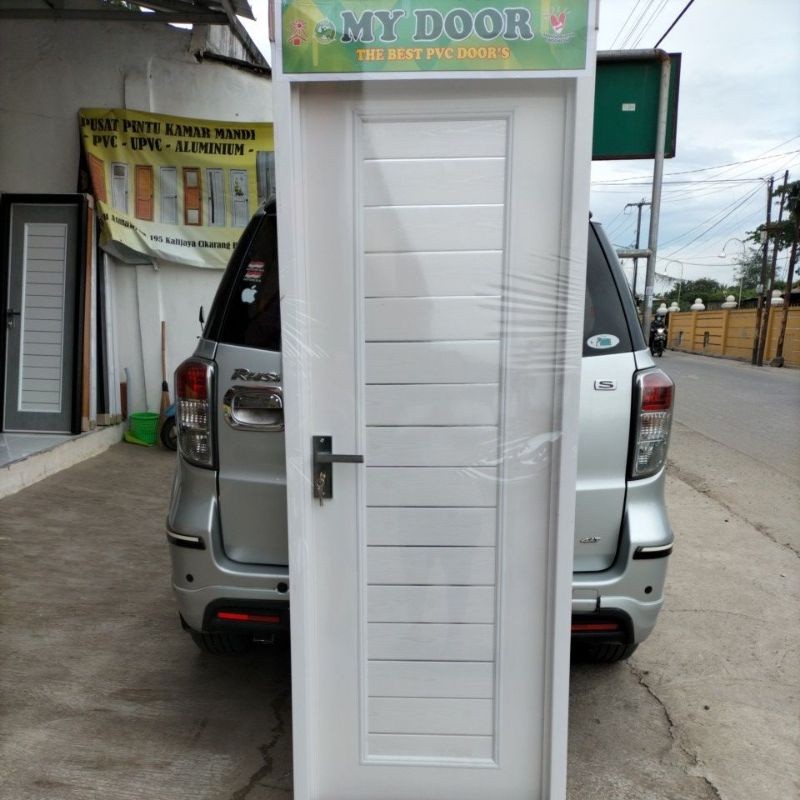 Bararoomkey_ Pintu Kamar Mandi Pvc My Door Full Panel Dengan Kunci Engkol Elegan Minimalis Harga