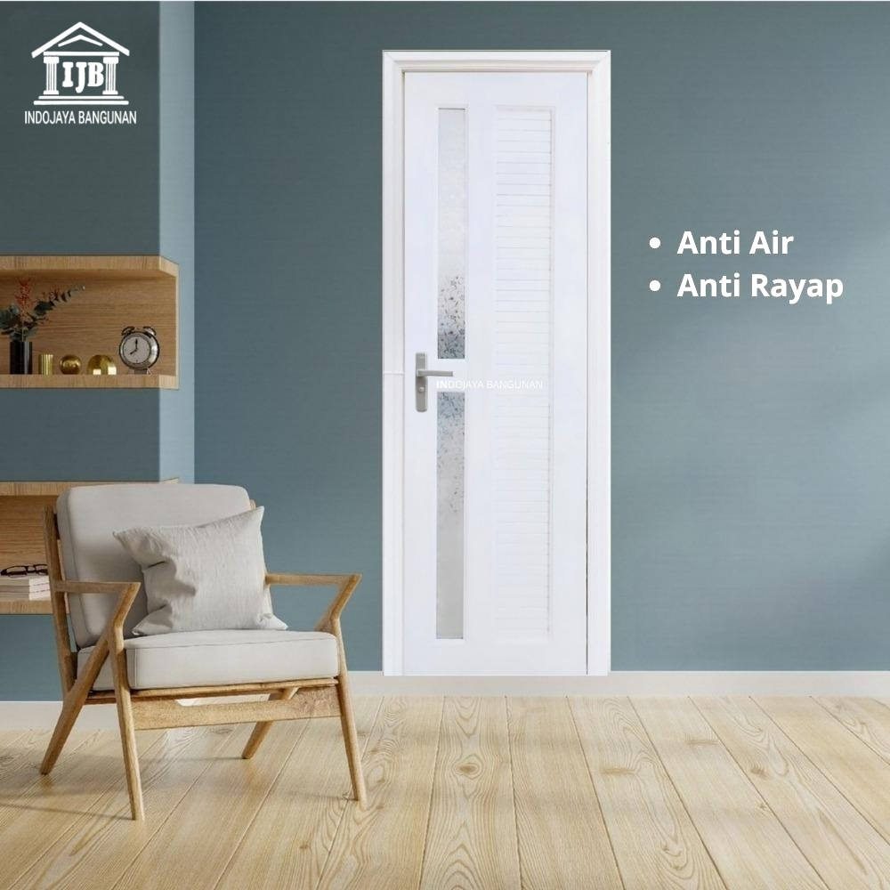 Bararoomkey_ Pintu Upvc Kamar & Kamar Mandi Tebal Motif Jati Coklat Putih Pink 70 X 200 Cm