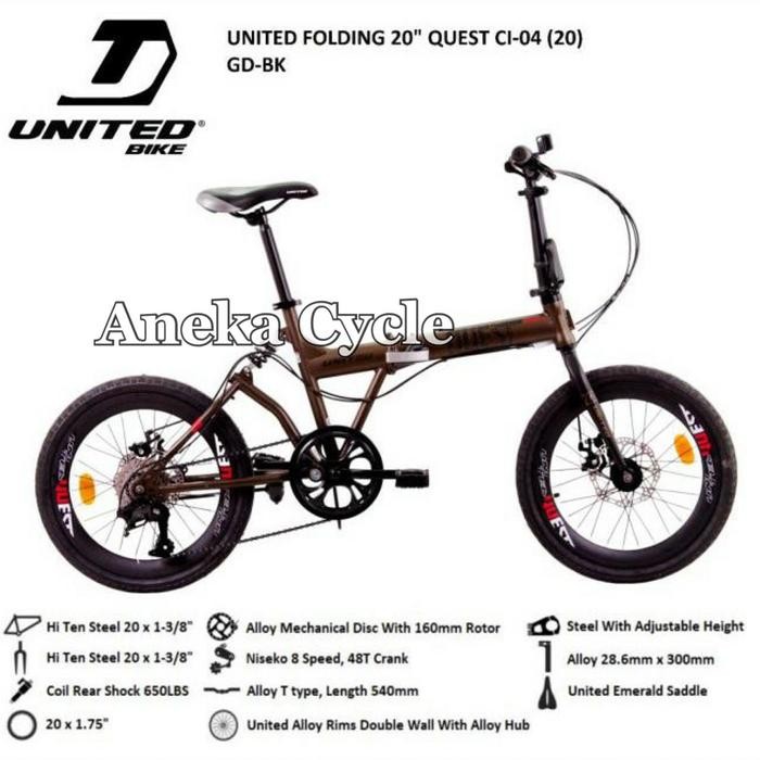 Sepeda Lipat Dewasa Remaja 20 United Quest.