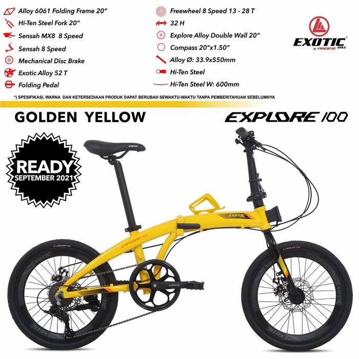 Sepeda Lipat Exotic Explore 100 By Pacific Alloy 8 Speed
