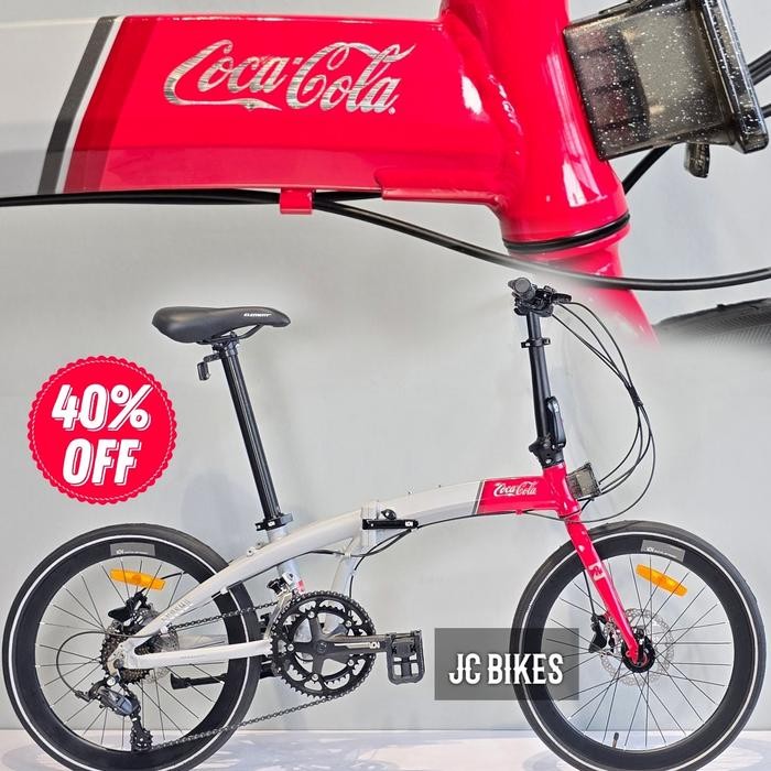 Sepeda Lipat Element Ecosmo Z8 X Coca Cola 2X8 Speed Alloy, Hidrolik