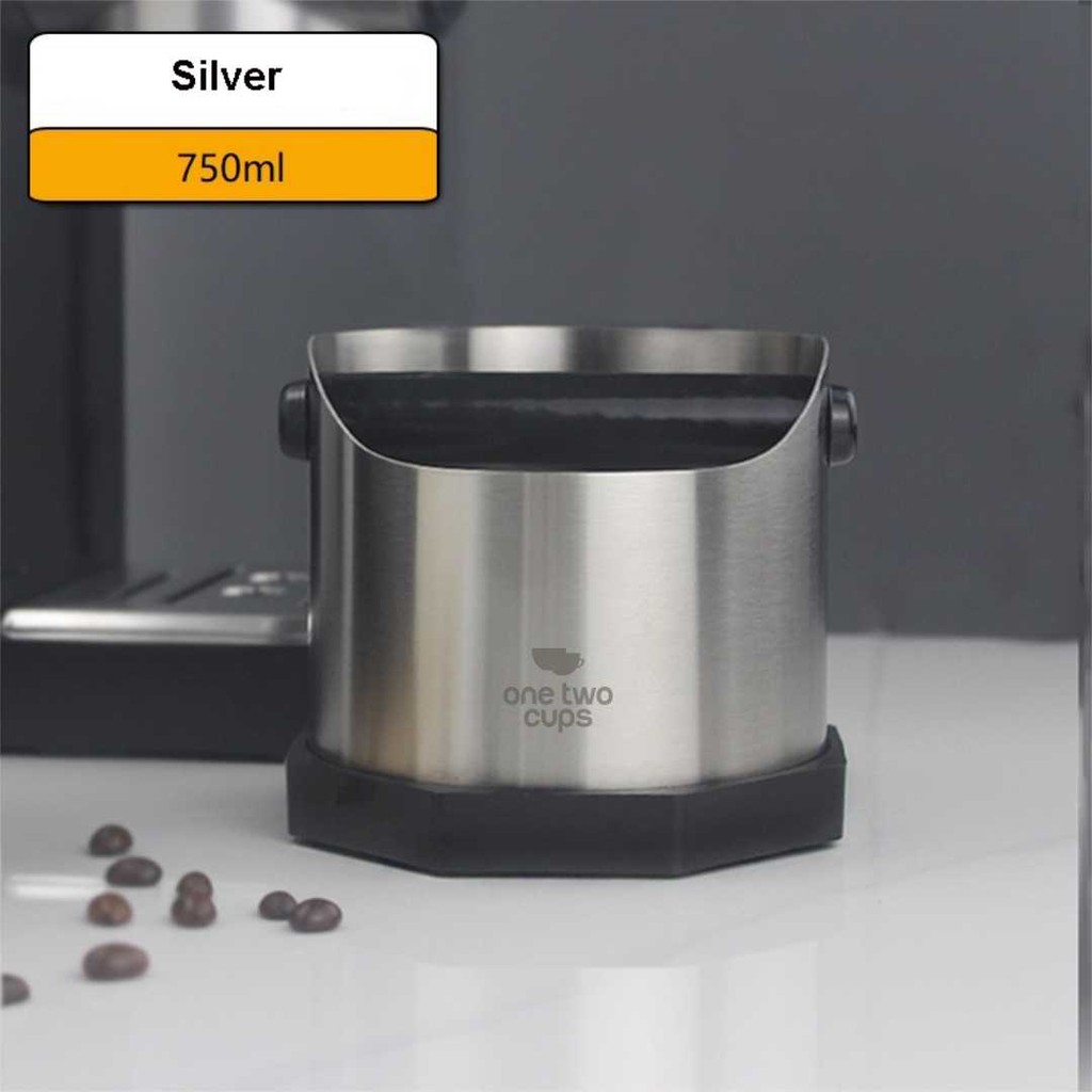 

Wadah Bubuk Kopi Espresso Dua Cangkir Wadah Kotak Ketuk Antiselip Two Cups Espresso Coffee Grounds Container Knock Box Container Non Slip Warna Silver Kapasitas 750ml