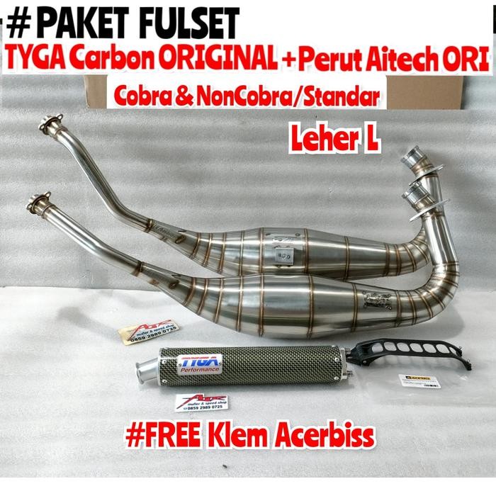 PREMIUM Knalpot TYGA Carbon Kevlar ORIGINAL PLUS Perut Aitech Ninja R RR SS L