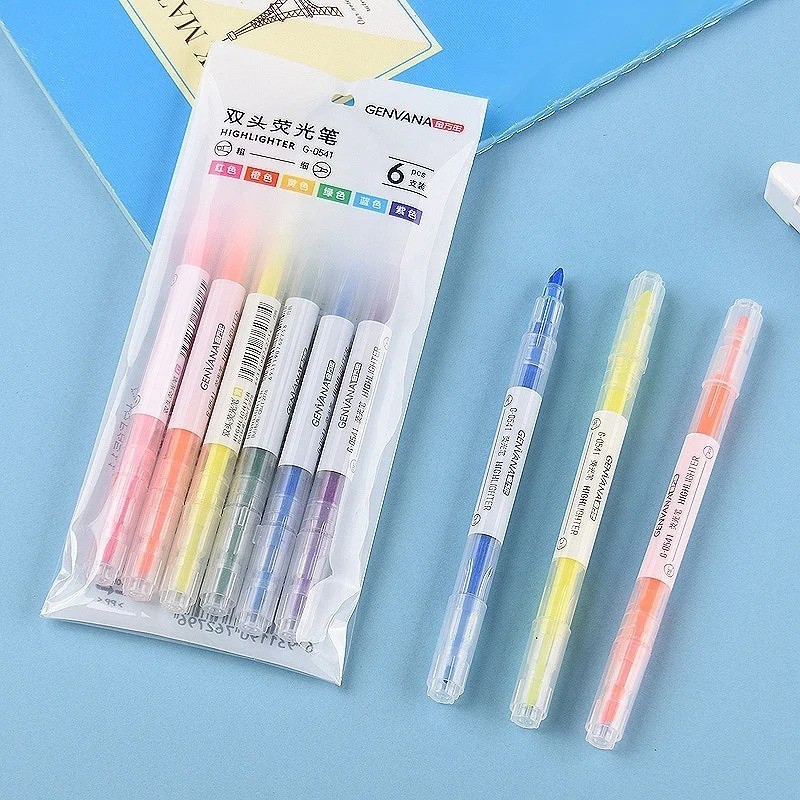 

Jual Highlighter Stabilo Warna Warni Isi 6Pcs 2In1 2 Arah / Pensil Stabilo Panjang Warna 2 Sisi /