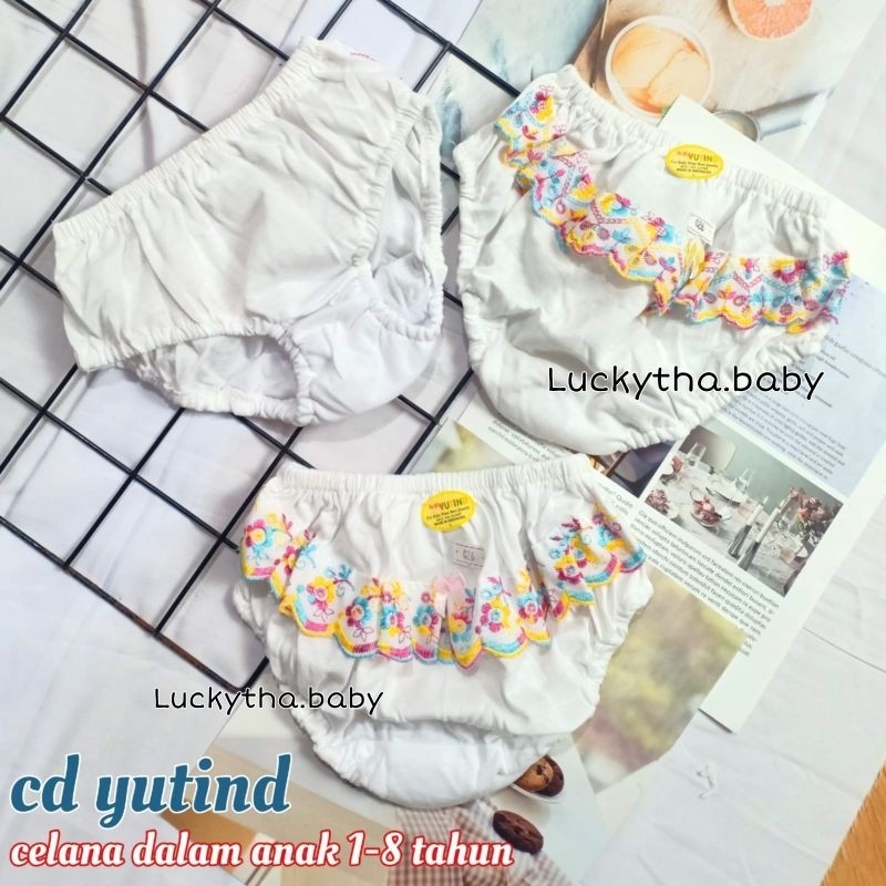 Promo 1Pc_ Cd Anak Perempuan Yutind 026 Renda / Cd Anak Yutind/ Celana Dalam Anak Yutind Renda 026