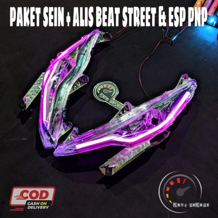 PREMIUM Paket Lampu Sein dan Alis PNP Beat & Beat Street 2017-2019 Kabel Motor