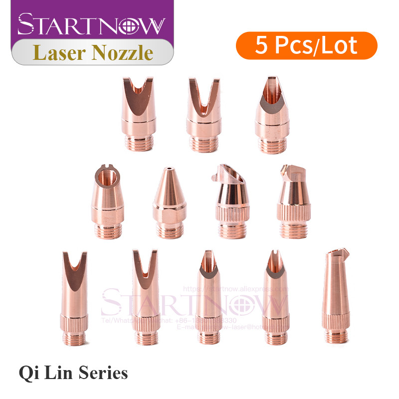Startnow 5 Buah Nosel Pemotong Laser untuk QILIN Mesin Las Genggam Nosel Laser M8 Nosel Las Tembaga 