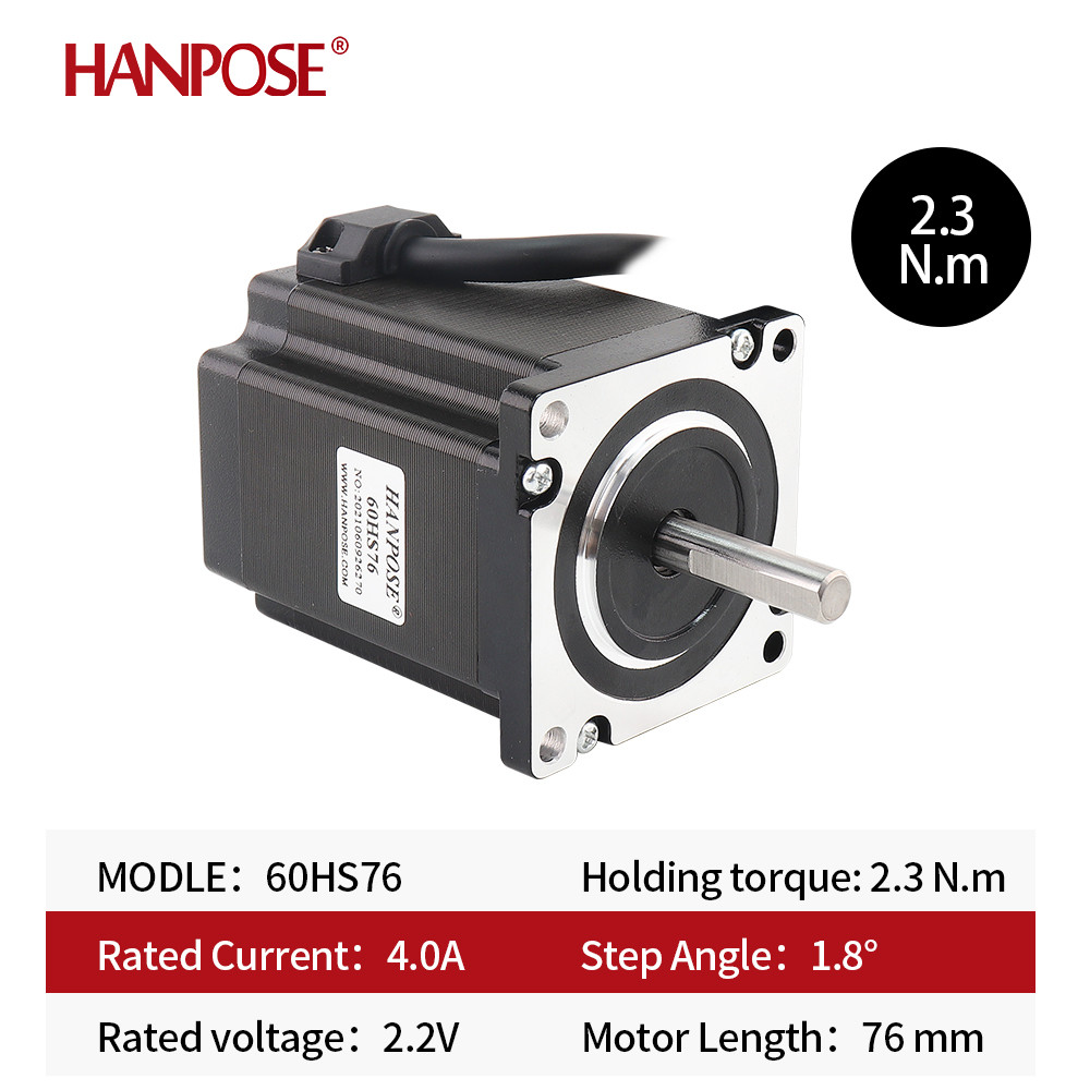 hanpose 1.8 Degree Nema24 Stepper Motor 60HS76 2 Phase 4 Leads 2.3N.M 4.0A For CNC 3D Printer Access