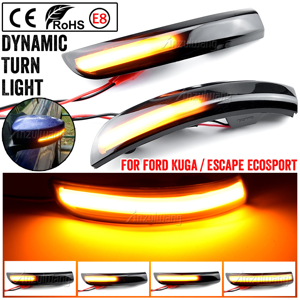 2 Buah untuk Ford Escape Kuga II EcoSport 2013 - 2019 Lampu Indikator Kaca Spion LED Lampu Sinyal Be