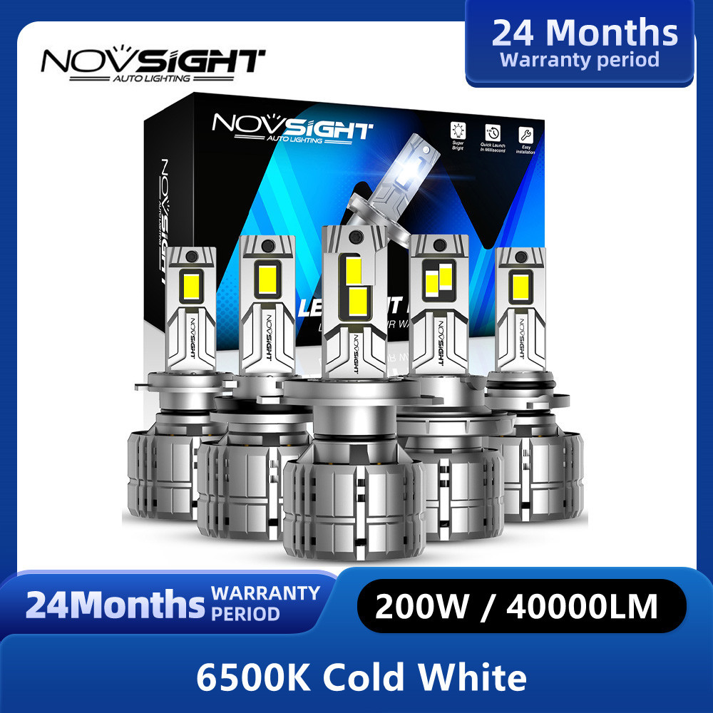 Novsight N60 H7 Lampu Depan LED untuk Mobil H4 LED H11 9005 HB3 9006 HB4 6500K 40000LM 200W 12V LED 