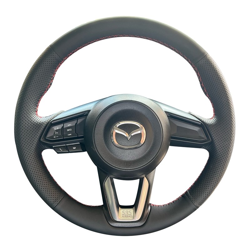 Penutup Roda Kemudi Mobil Kepang Kulit Buatan untuk Mazda 3 Axela 2017-2018 Mazda 6 Atenza CX-3 CX-5