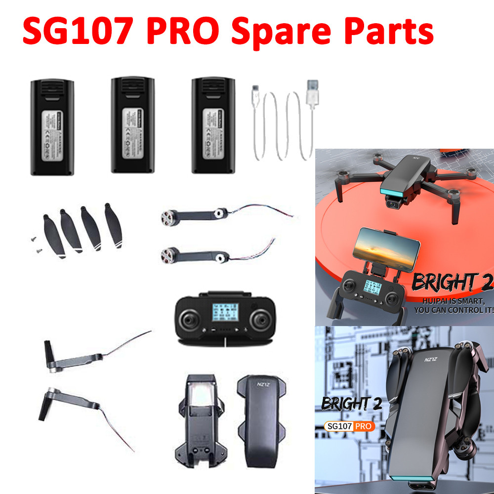 ZLL SG107 PRO SG107Pro Drone GPS Aksesori Asli Cangkang Badan Pisau Baling-Baling Baterai Lipo Pengi