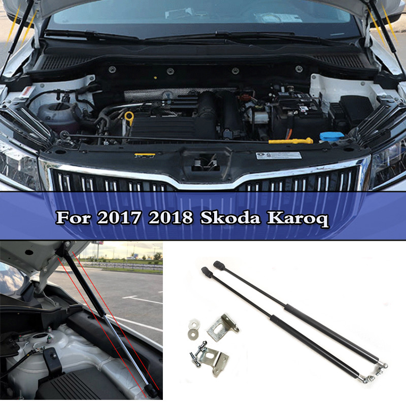 2 Buah/Set untuk Skoda Karoq 2017 2018 2019 Kap Mesin Depan Reparasi Mobil Penutup Mesin Kap Pengang