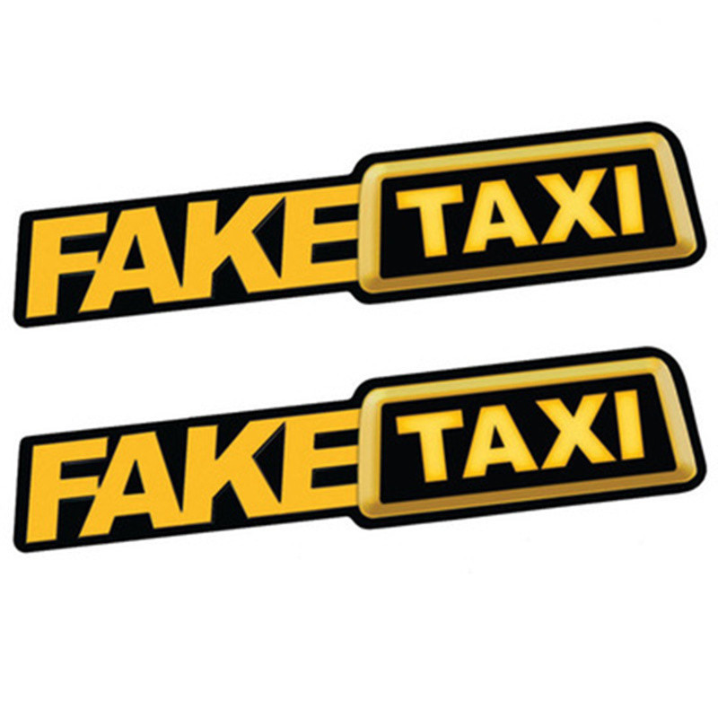 Lucu PALSU TAKSI Mobil Stiker Mobil FakeTaxi Stiker Emblem Perekat Vinyl Universal untuk  Ford Toyot