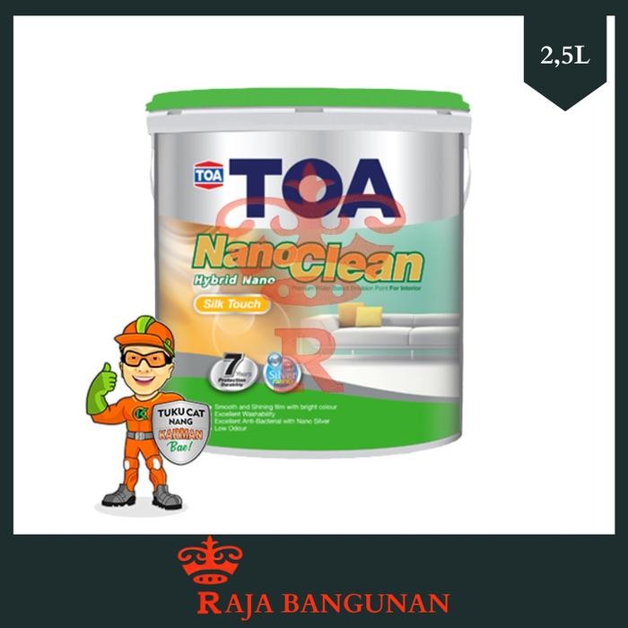 Toa Cat Tembok Interior NanoClean Silk Touch/Glossy/Mengkilap Warna PUTIH - 2,5L