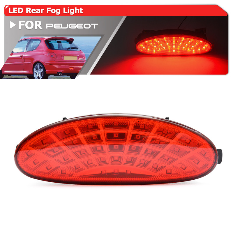 1x OE-Spec 6351K5 Bumper Belakang LED Kit Lampu Kabut Lari untuk Peugeot 206 Hatch / 206 CC /206 SW 