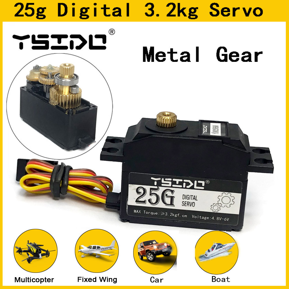 YSIDO 25G Servo Digital Servo Roda Gigi Logam untuk Wltoys 12428 12423 WPL Mn99s Mn86 XLH Remo Hobby