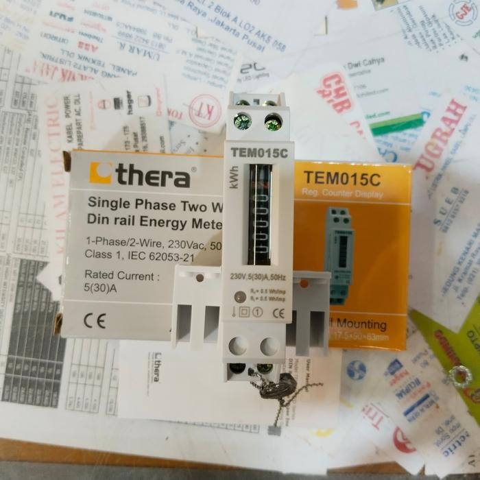 Kwh Meter Analog Thera Tem015C 1 Phase Merk Thera Range 5 (30)A