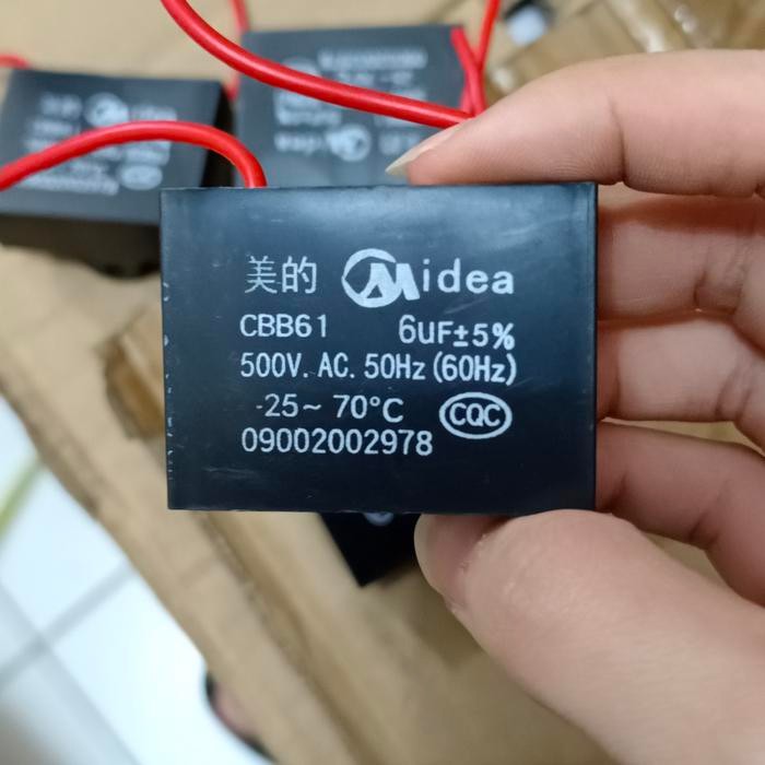 KAPASITOR KIPAS ANGIN MIDEA CBB61 6UF 5% 500V.AC 50HZ (60HZ) -25~70C