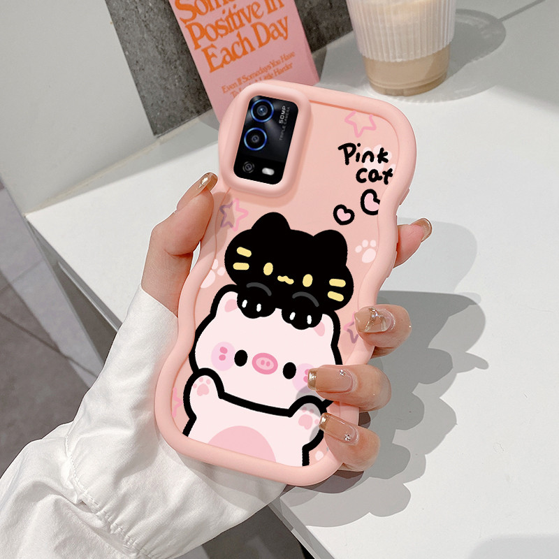 Casing Untuk OPPO A55 4G Case Casing HP Kesing babi grafiti Softcase pelindung silikon cangkang luna