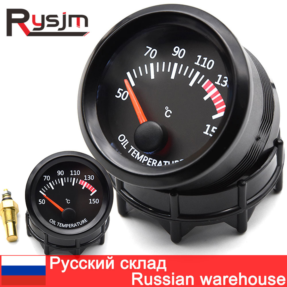 Pengukur Suhu Suhu Minyak 52Mm Universal 12V Meteran Mobil Tampilan LED Digital dengan Sensor Instru