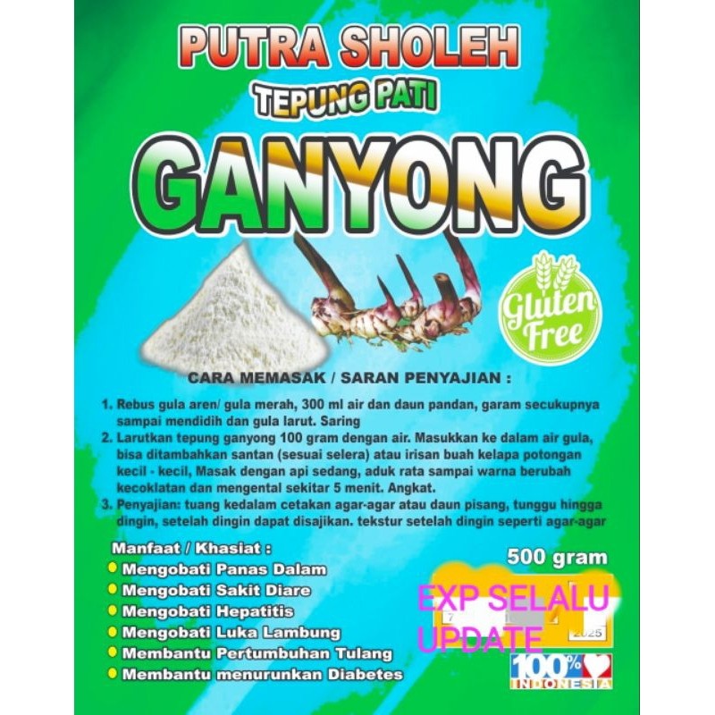

SANS TEPUNG GANYONG ASAM LAMBUNG ARROWOT UMBI GANYONG ISI 500 GRAM HERBAL UNTUK MAAGH GERD TUKAK