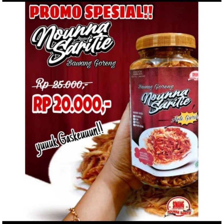 

SANS Bawang Goreng Nounna Saritie Pedas Kriuk Gurih