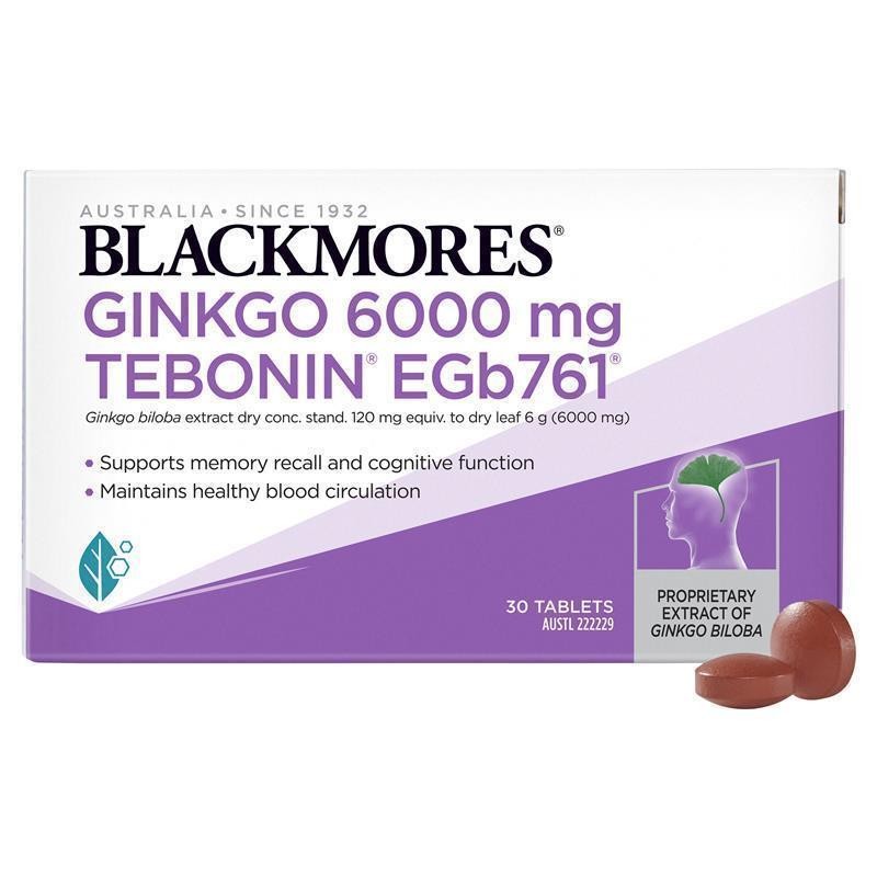 Blackmores Ginkgo 6000mg Tebonin EGb761 30 Tablets