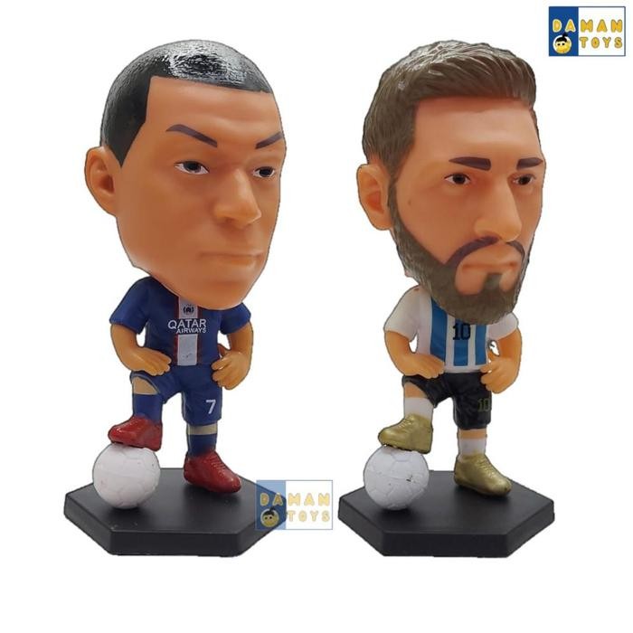MINIATUR FIGURE PEMAIN BOLA SOCCERWE KODOTO RONALDO MBAPPE DAVID BECKHAM LIONEL MESSI SERGIO RAMOS
