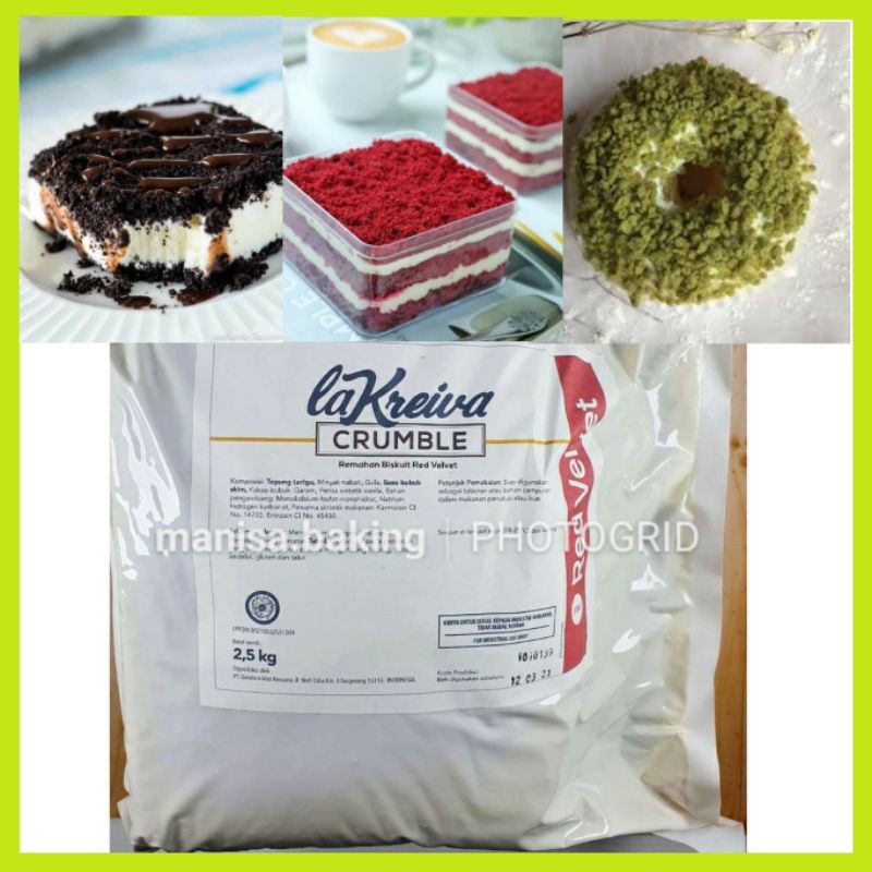 

RATU LA KREIVA CRUMBLE 1 KG REPACK COOKIES CRUMBLE TOPPING DONAT REMAH BISKUIT KRUMBEL CRUMB DESSERT