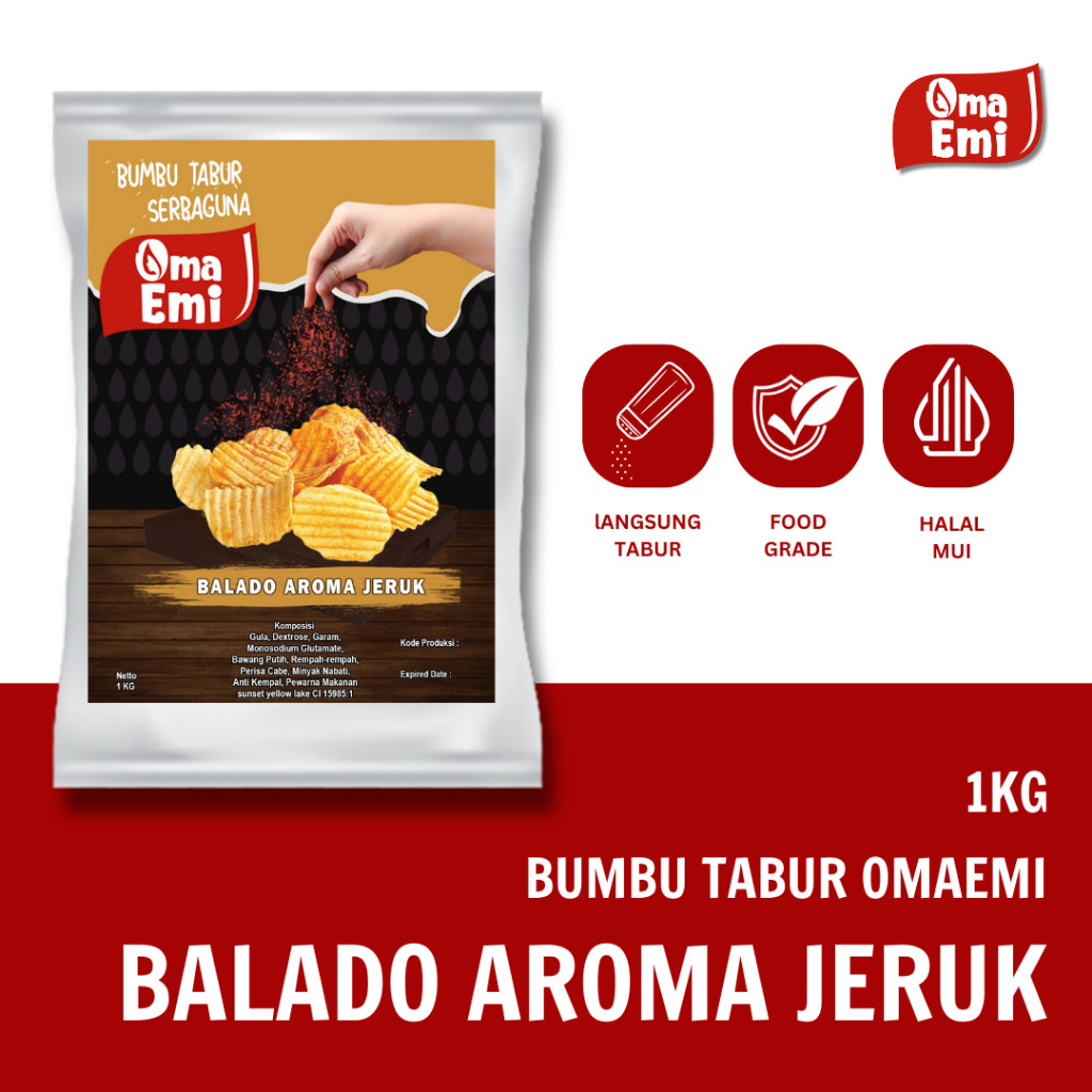 

RATU BUMBU TABUR BALADO AROMA JERUK 1 KG