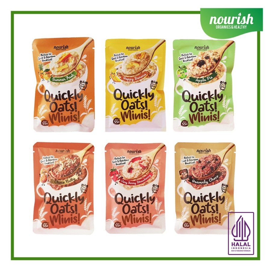 

RATU PAKET BUNDLING Quickly Oats! Minis! Instant Oatmeal Isi 6 Varian
