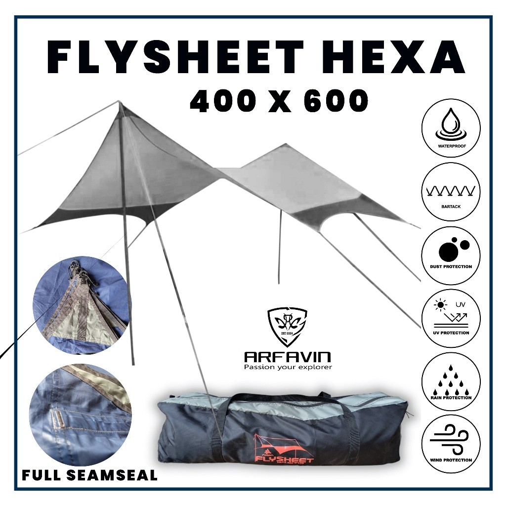 viral Flysheet Hexagonal 4x6 Waterproof Anti UV