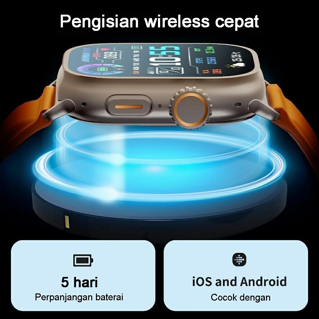 RB2233 [4G 5G Sim card] Samsung Smartwatch S9 ULTRA RAM 2 / 16GB Bisa Nonton Youtube TikTok Baterai